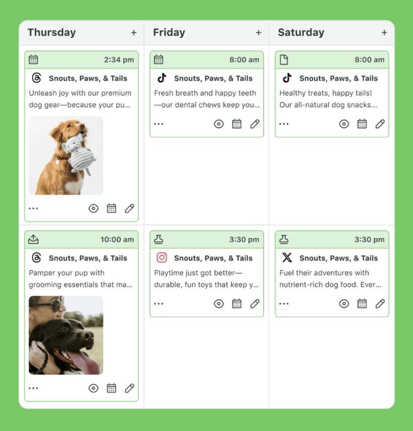 Sprout Social Essentials’ unified social media content calendar.