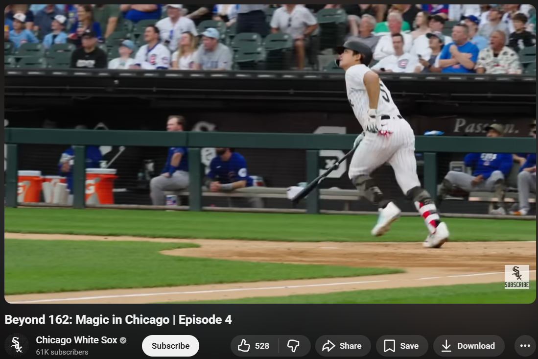 White Sox partnership with Rate to create a Youtube series called Beyond 162