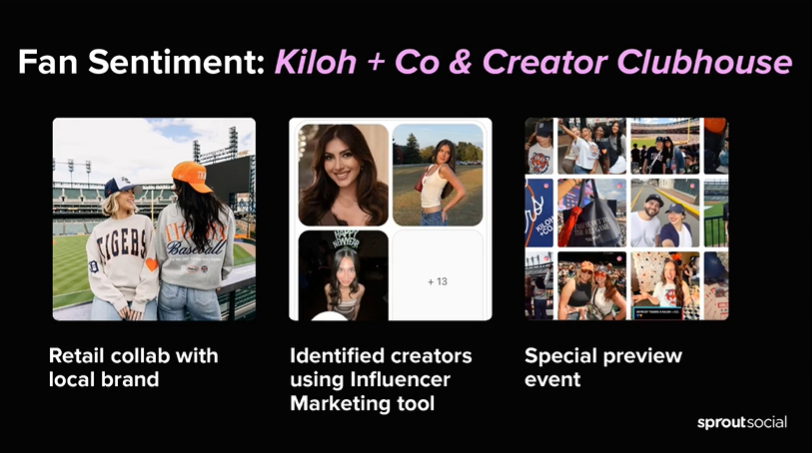 Detroit Tigers and Kiloh partnership using Sprout Social Influencer Management Tool