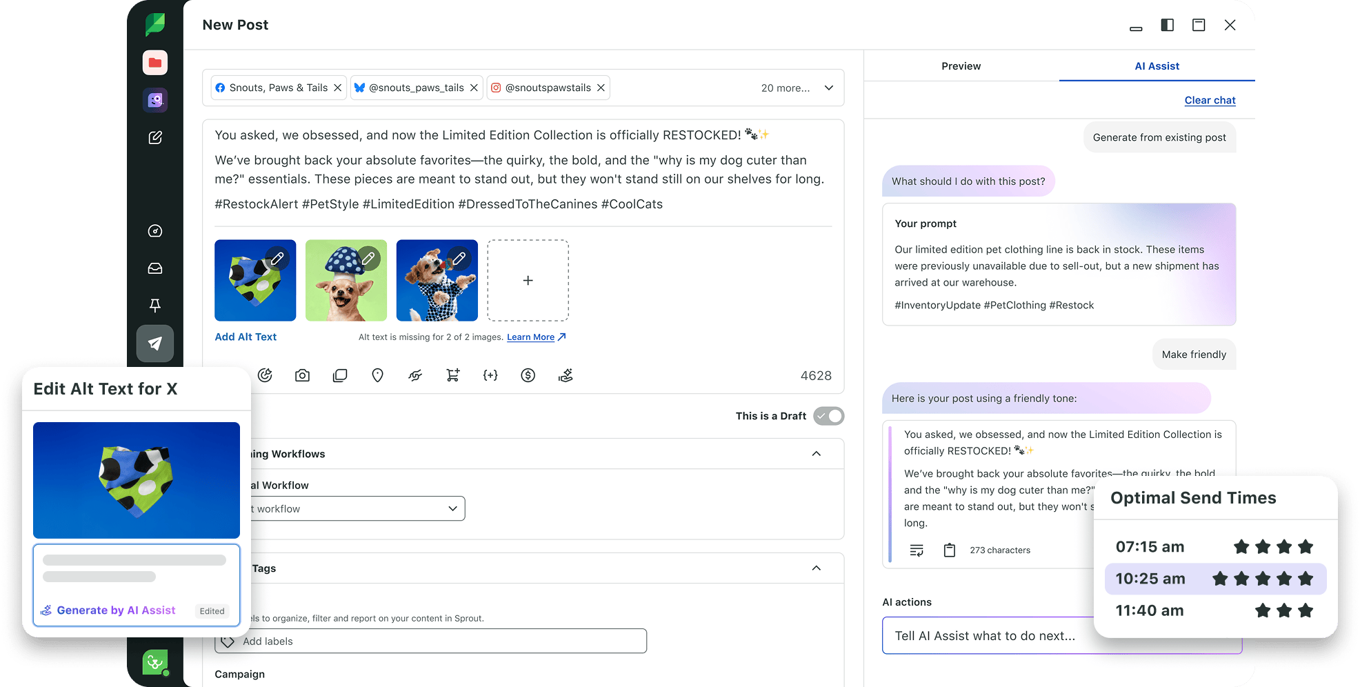 Composing a post in Sprout Social