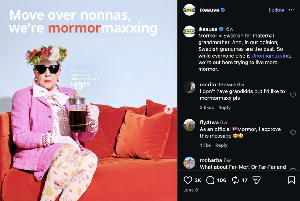 Ikea's Instagram take on a trending social moment