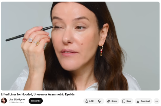 A makeup tutorial video from YouTube influencer Lisa Eldridge.