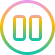Circle icon with two vertical rectangles inside