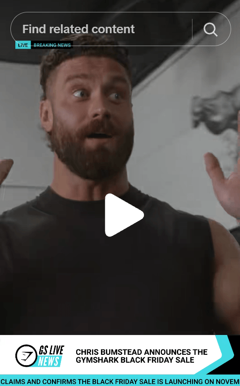 Gymshark teases a black friday announcement on TikTok