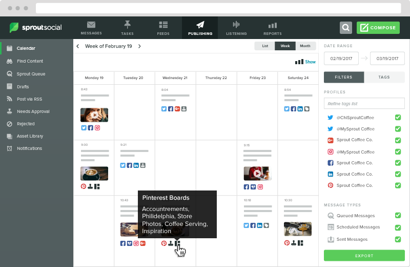 Social Media publishing & Scheduling Calendar